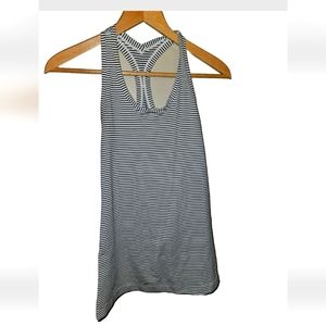 Lululemon Tank Cool Racerback 2 Hyper Stripe White Black No Size Tag Athletic